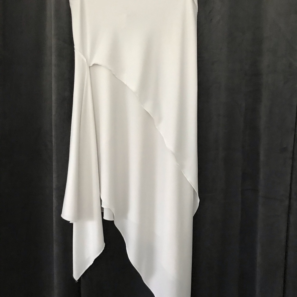 Sexy, White Asymmetrical Skirt